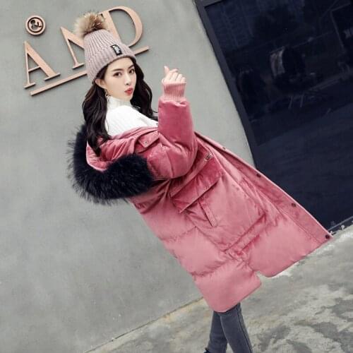 2020 Womens Winter Down Jacket Long Coat Women Big Fur Collar Fashion Warm Jackets for Women Chamarras De Mujer KJ731