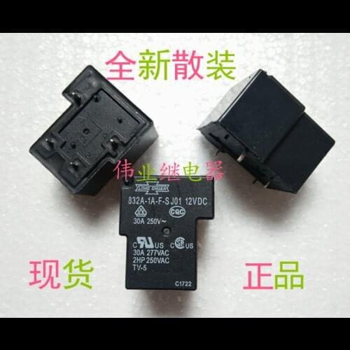 2pcs/lot 832A-1A-F-S J01 12VDC New Relay 4 PIN A set of normally open