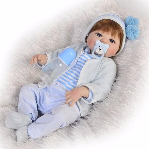 22 Inch Doll Reborn Full Body Silicone Reborn Dolls Toys Gifts For Girls Lifelike Newborn Children Fashion Dolls Toy