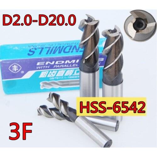 3.0mm - 20.0mm 2F 3F 100% High quality HSS-W6MO5CR4V2 End Mill Processing: alloy steel. Etc