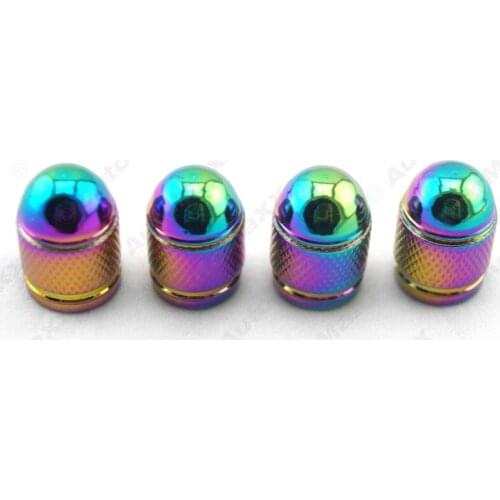 4Pcs/set Colorful Aluminum Bullet Style Car Motorcycle Rocket-Shaped Air Port Cover Tire Valve Wheel Stem #AM1296
