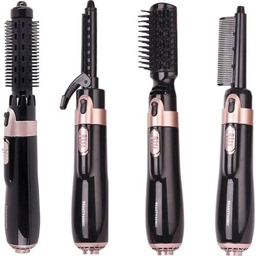 4 in 1 Hair Dryer Brush Electric Hair Straightener Curler Brush Negative Ion Hot Air Comb Hair Styler Tools For Women And Men