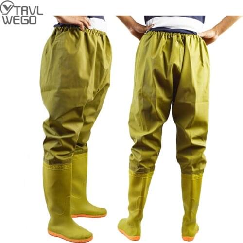 TRVLWEGO Fishing Clothes Hunting Wading Pants Waterproof Suit Breathable Chest Waders Overalls Oversize Trousers Rubber Material