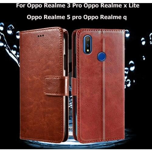 For Oppo Realme 3 Pro Realme xL ite Pattern Flip Phone Case For Oppo Realme 5 Pro Realme q High-end PU Leather Phone Holder
