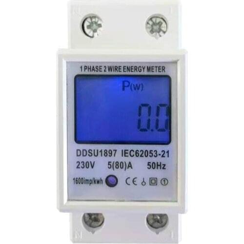 77JF Digital LED Single Phase Energy Meter 5-80A 230V 50Hz Din-Rail Energy Meter w/ w/o Backlight Smart Meter Home Uses