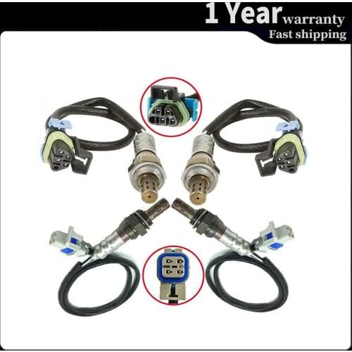 For GMC Yukon Denali V8-6.0L 2003-2006 O2 Oxygen Sensor Lambda Up / Downstream 4 Wires Auto Parts 234-4669 234-4651 4pcs