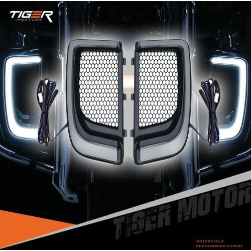 For Harley Touring and Trike Model 2014-2020 Motorcycle LED Fairing Lower Grills Turn Signal Light