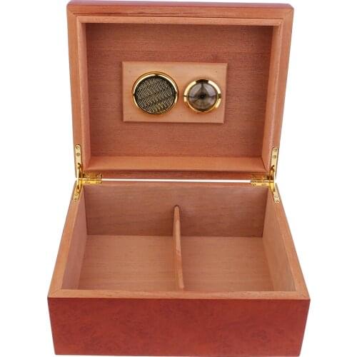 Portable Spain Cedar Wood Travel Cigar Humidor Set with Humidifier and Hygrometer Brown #5