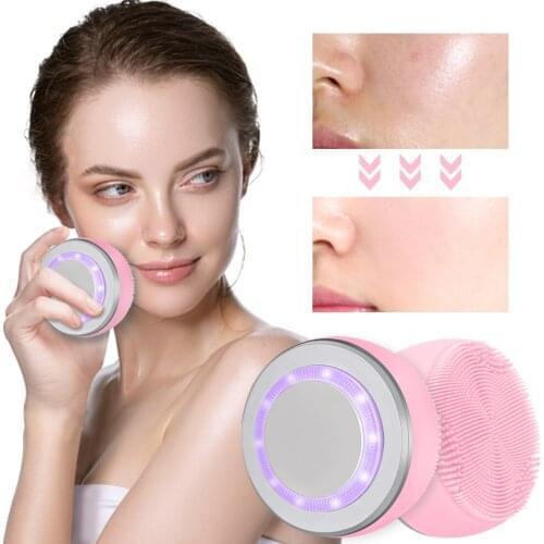 Electric Facial Cleansing Brush Ultrasonic Cleaning Brush Silicone Face Massager Beauty Machine Blackhead Remover Deep Clean