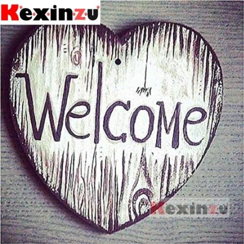 Full Square Round Drill 5D DIY Diamond Painting"Welcome"3D Embroidery Rhinestone Cross Stitch 5D Home Decor X5