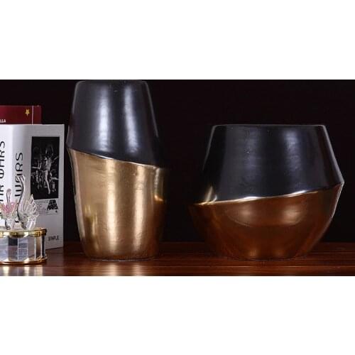 Chinese Ceramic Vase Plant Pot Garden Aesthetic Room Decor Nordic Vase Geometric Floreros Room Decoration Accessories BI50VS