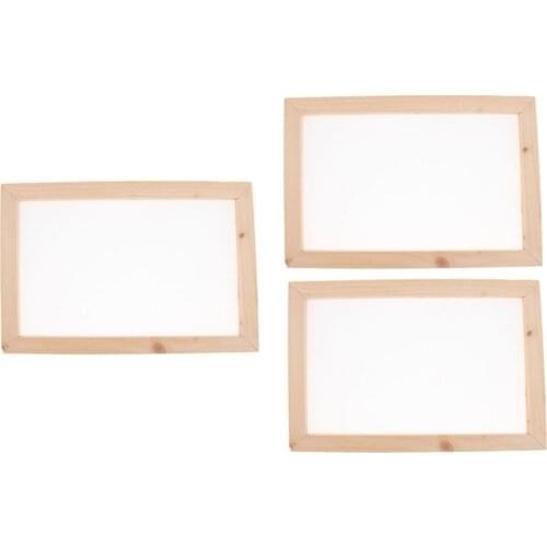 3 Pieces Traditional Wooden Paper Making Papermaking Mould Frame Screen Tool
