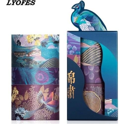 3pcs Summer Palace Paper Washi Tape Set Original Chinese Luxury Style Adhesive Masking Tapes for Lipstick Diary Sticker DIY