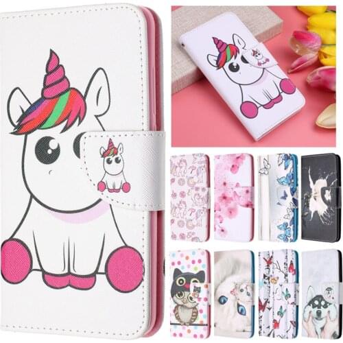 Honor 7A Leather Case on for Funda Huawei Honor 7A DUA-L22 7 A Russian Version Phone Case Cover 5.45" Unicorn Flip Wallet Cover
