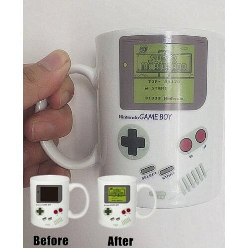 Creative Ceramics Color Changing Cup Game Console Thermal Mug for Breakfast Office Juice Milk Coffee Cup Gift for Boy Boyfriend