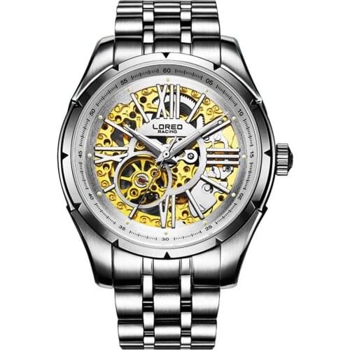 LOREO Mens Sport Business Waterproof Automatic Self Wind Mechanical Wrist Watches