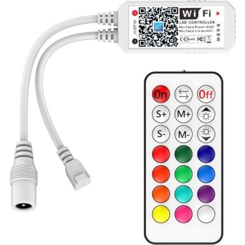Mini RGBW LED strip controller DC9-28V RF 21 Keys WiFi controller Smartphone Bluetooth Magic WiFi LED RF Remote Contric Home