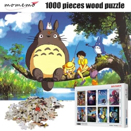 MOMEMO My Neighbor Totoro Puzzle 1000 Pieces Cartoon Anime Wooden Puzzles 1000 Pieces Jigsaw Puzzle Children Educational Toys