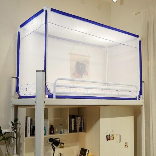 Factory Direct Sales Outer Wear Rod Student Dormitory Mosquito Nets Upper and Lower Bunk Dormitory Book Height-Adjustable Bed