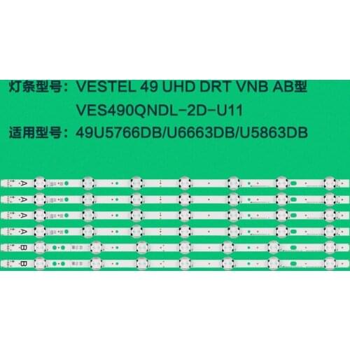 New original 5set=30pcs LED backlight strip for Toshiba 49U5766DB VESTEL 49 UHD DRT VNB A B VES490QNDL-2D-N11 VES490QNDS-2D-U11
