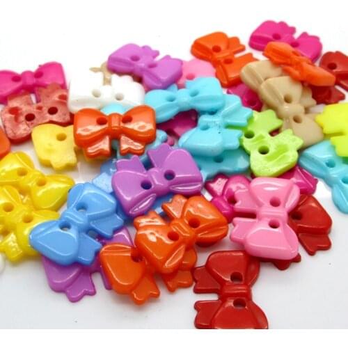 100pcs/Lot 2 Holes Mixed Butterfly Acrylic Buttons For Clothes Crafts Sewing Scrapbooking DIY Accessories