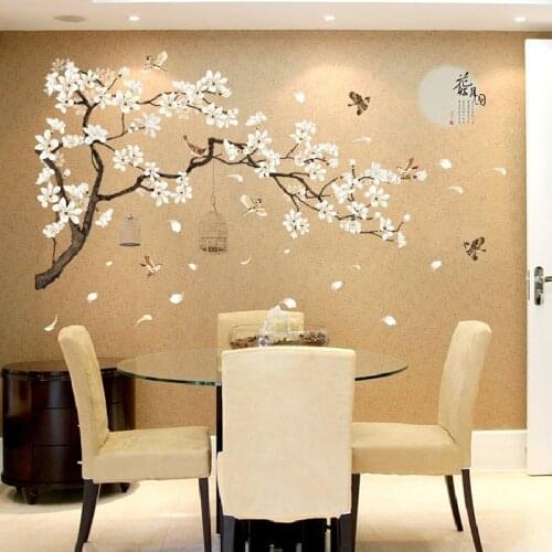 Diy China Moon Plants Wall decals Sticker For Bedroom Window Door Room Decoration Plane Mural Pastrol Removable Wallposter