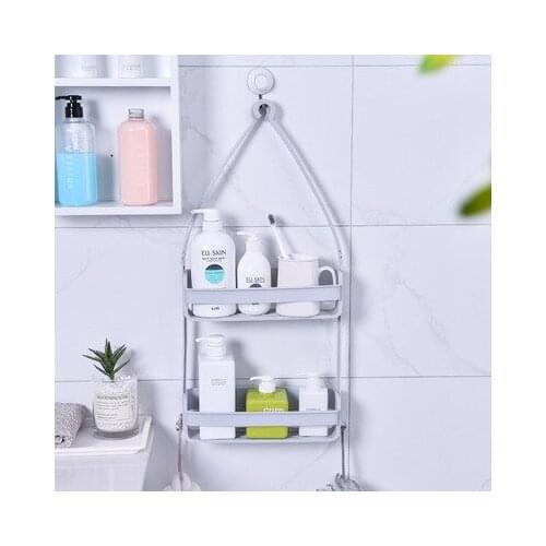 Simple European-style Kitchen Double-layer Storage Racks Kitchen and Bathroom Racks Bathroom Plastic Racks Kitchen Storage