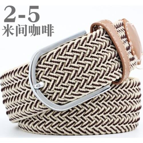 TJ-TianJun Elastic Woven Waistband For Men And Women Alloy Pin Buckle Free Adjust With Waistline Two Color Belt More Color Casua