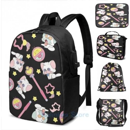 Funny Graphic print Creamy Mami texture 02 USB Charge Backpack men School bags Women bag Travel laptop bag