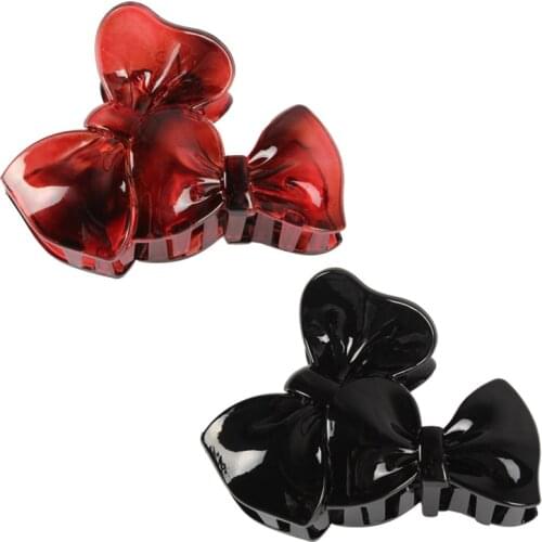 Women Hair Clip The New Acrylic Bow Hairpins Solid Color Women Hair Crab Hair Claws Women Tool Hair Accessories
