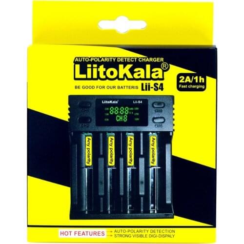 2018 Liitokala Lii-S4 LCD 3.7V 18650 18350 18500 16340 21700 20700B 20700 14500 26650 1.2V AA AAA NiMH lithium-battery Charger