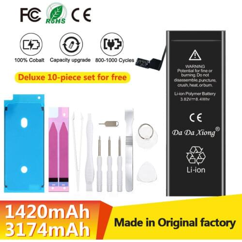 High capacity battery For iphone 4 4S 5 5S 5C SE 6 6S 7 8 Plus X XR XS Max mobile phone battery pack new 0 cycle seal