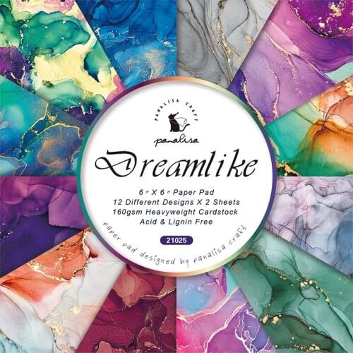6"12/24 Sheets Colorful Dreamlike Scrapbooking Pads Paper Origami Art Background Paper Card Making DIY Scrapbook Craft Paper