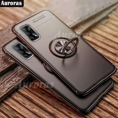 Auroras For Realme GT Master Edition Case Business Style with Finger Ring Magnetism Holder Phone Cover For Realme GT 5G Case