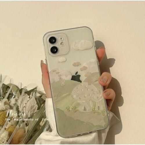 Phone case mobile shell for iphone11 XR XS 7/8/SE 2020 11pro Xs 7p/8plus X/Xs 12 12pro/max 12mini ins Gentle little green hills