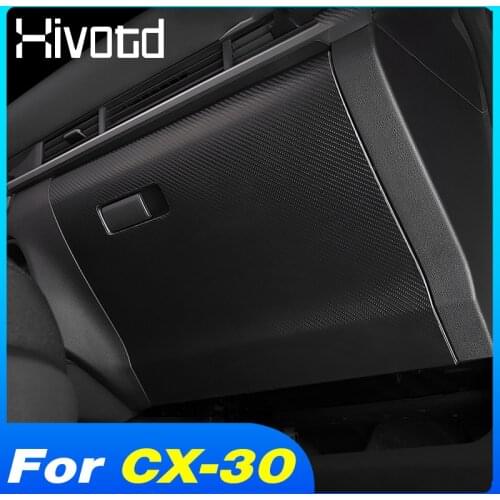 For Mazda CX 30 CX-30 Accessories Co-Pilot Storage Glove Box Sticker Anti Kick Protection Film Interior Decoration Pad 2021 2020