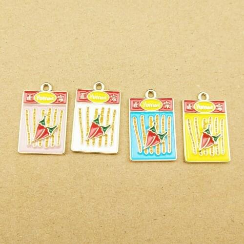10pcs 16x25mm pepper chip enamel charm food for jewelry making crafting earring pendant necklace and bracelet charms