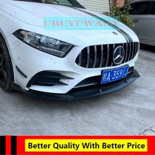 EPFBSQP For Benz W177 A200 A180 2019-2021 A Set Car Front Bumper Lip Body Kit Diffuser Deflector Spoiler Splitter Lip Guard