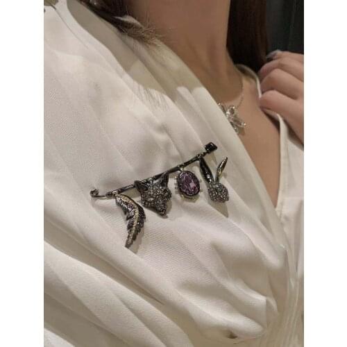 European and American fashion retro animal series brooch womens earrings