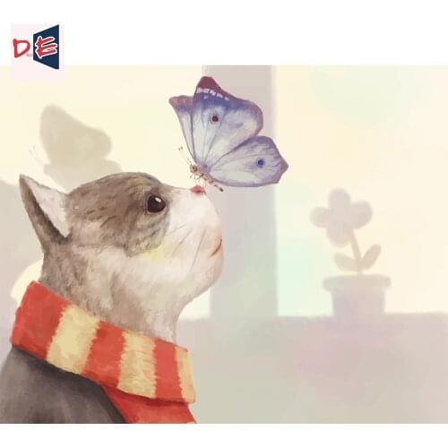 DrofE Cats And Butterflies Oil Painting By Numbers For Adults Children Frame On Canvas Home Decor Wall Art Photo Unique Gift