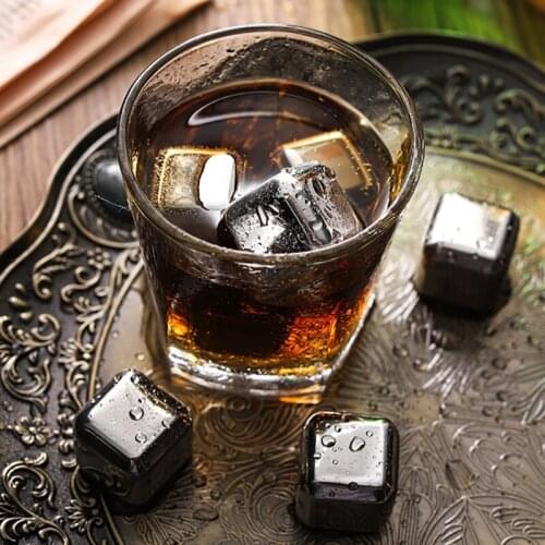 4/8pcs Ice Cubes Reusable Chilling Stones Stainless Steel for Whiskey Wine Keep Your Drink Cold Longer
