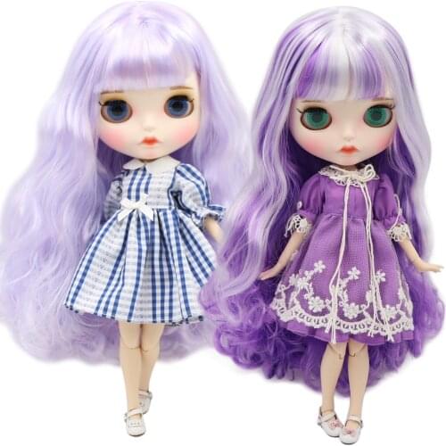 ICY DBS Blyth doll joint body custom face purple hair Contains clothing and shoes DIY special 1/6 bjd