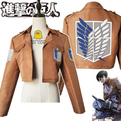 Anime Attack on Titan Cosplay Jacket Levi Ackerman Costume Top Shingeki No Kyojin Hanji Zoe Coat Wings of Liberty Halloween