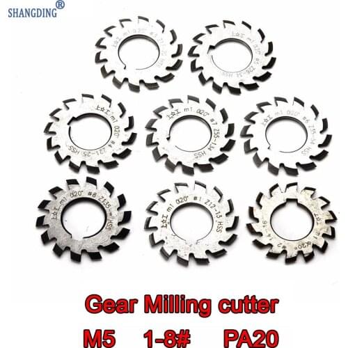 M5 Modulus PA20 NO.1-NO.8 90mm*32mm hole HSS Bevel Gear Milling cutter processing Bevel Gear Free shipping
