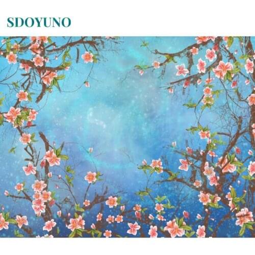 SDOYUNO 60x75cm Oil Painting By Numbers DIY Peach Blossom Paint By Numbers On Canvas Flowers Frameless Digital Hand Painting Dec