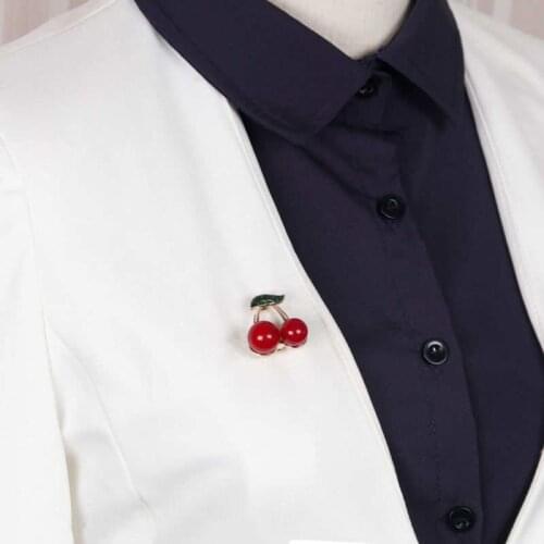 Trendy Replica Topic Exclusive Blossom Cherries Brooch Pin Fashion Personality Alloy Drop Oil Brooch