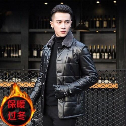 2021 Men New Thicken Leather Jackets Winter Autumn Mens Jacket Fashion Pu Windproof Warm Casual Coat Male Black Clothing Q86