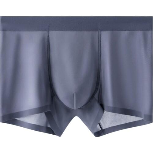 Mens Ice Silk Seamless Underwear Panties For Men Breathable Antibacterial Boxer Briefs High Quality
