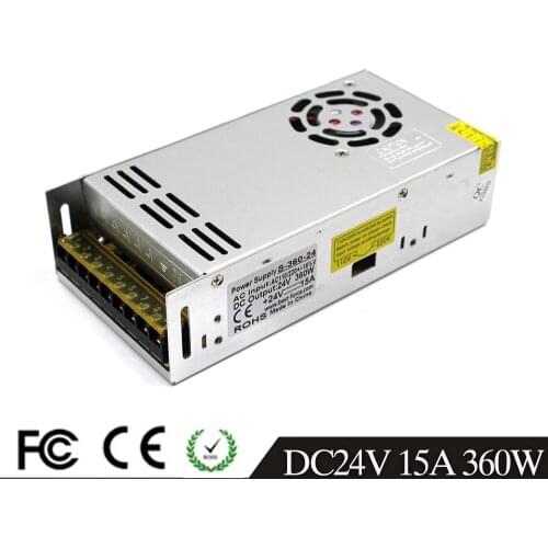 Small Volume New Model 360W 24V 15A Switching Power Supply Driver Supplies AC 220V 110V Input To DC24V SMPS for CNC CCTV Motor