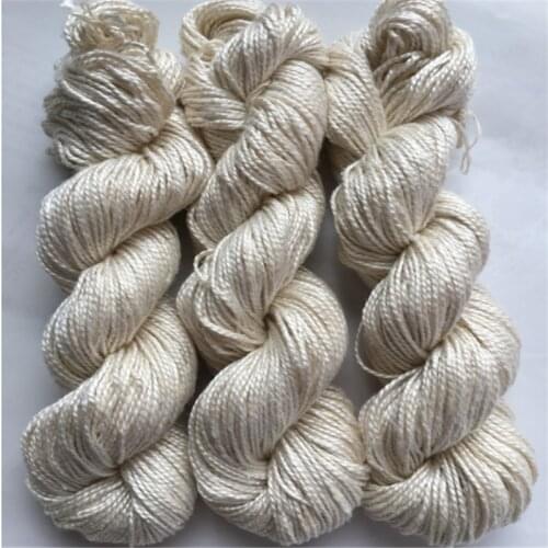 Undyed natural white silk yarn 100% mumberry silk yarn hand knitting raw yarn